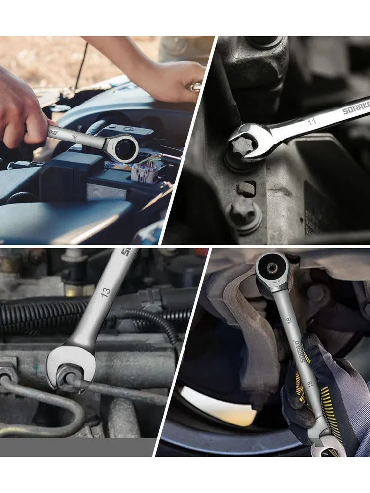 Набор ключей с храповым механизмом 12 предметов